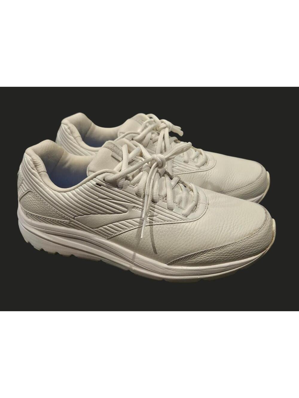 Brooks Addiction Walker Slip Resistant White Leather Heavy Duty Sneakers Sz 11D